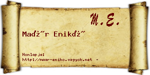 Maár Enikő névjegykártya